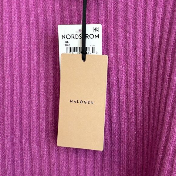 HALOGEN Sweater Womens XL Pink Wool Blend Knit Balloon Sleeve Barbiecore NWT - Picture 7 of 8